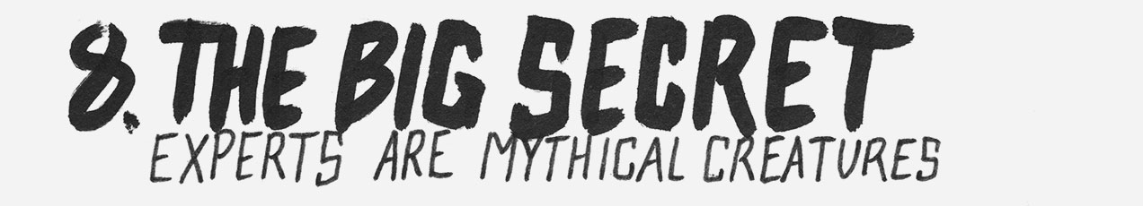 8. The big secret. Experts are mythical creatures.